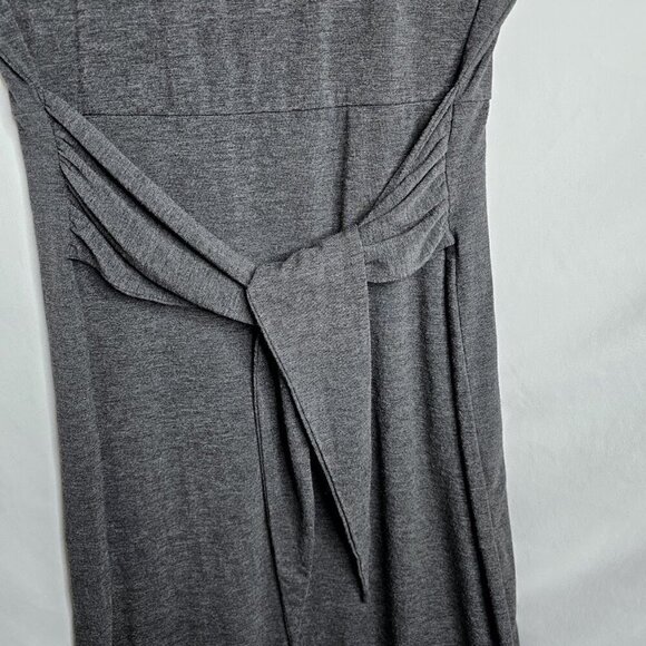 TORRID Casual Dress CHARCOAL GRAY size 0 12 L Tie Front Minimalist Neutral Cute - Picture 4 of 7